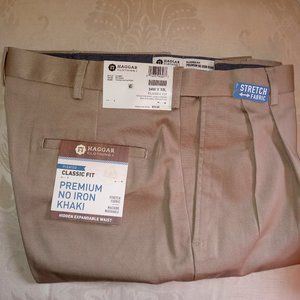 Haggar Mens Dress KHAKI Pant